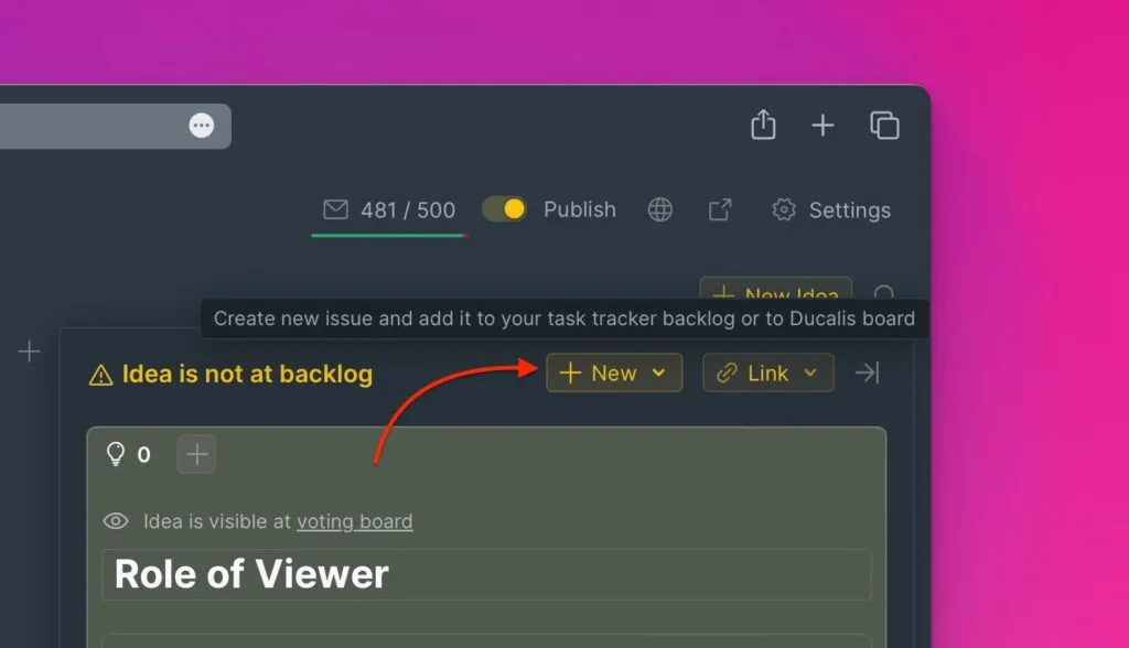 投票ボードの新規課題ボタン