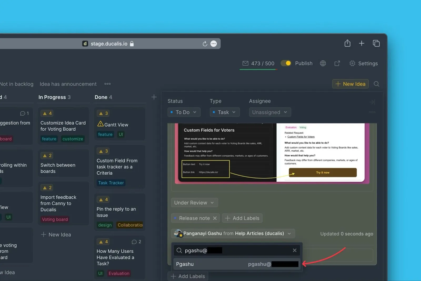 検索結果から新しい作成者を選択