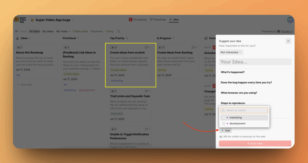 フィールド選択オプション