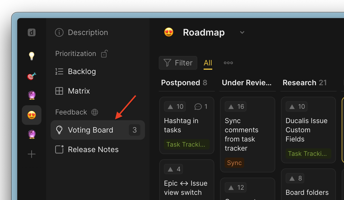 Voting Board Navigation