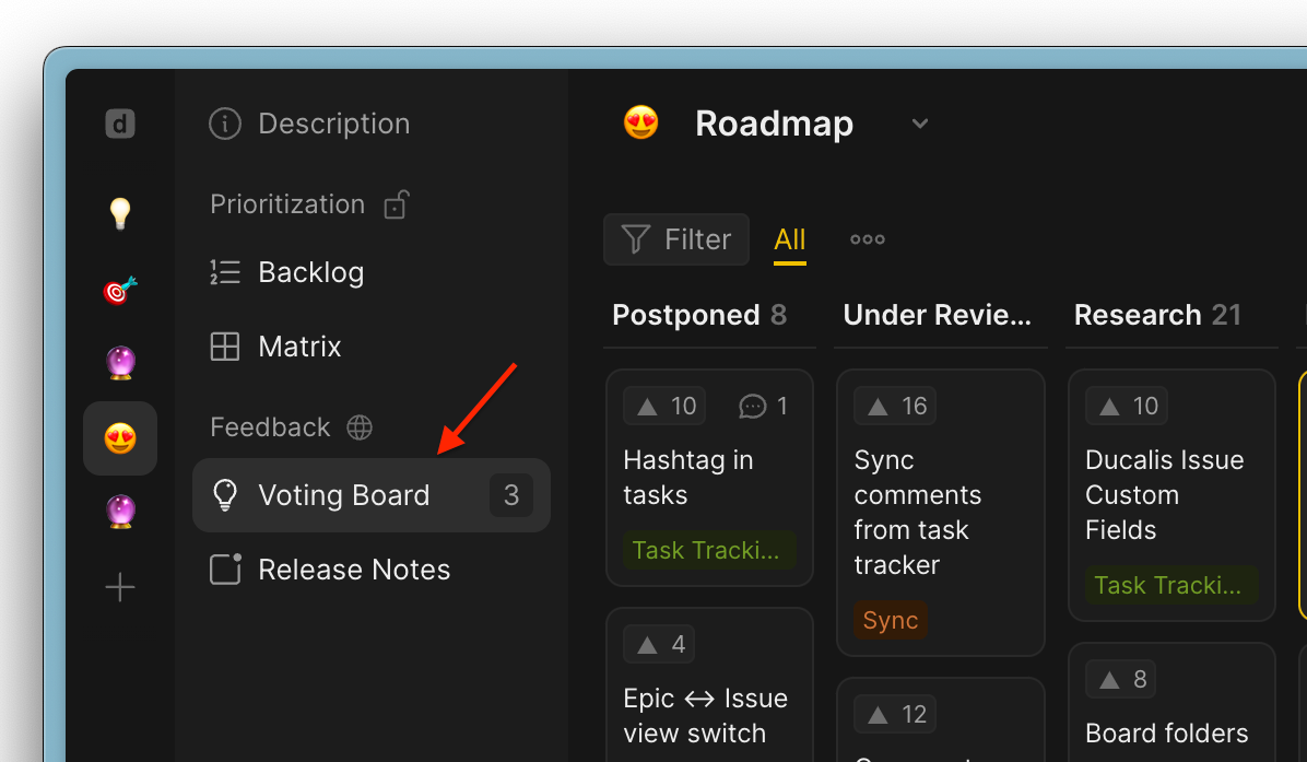 投票ボードへのナビゲーション