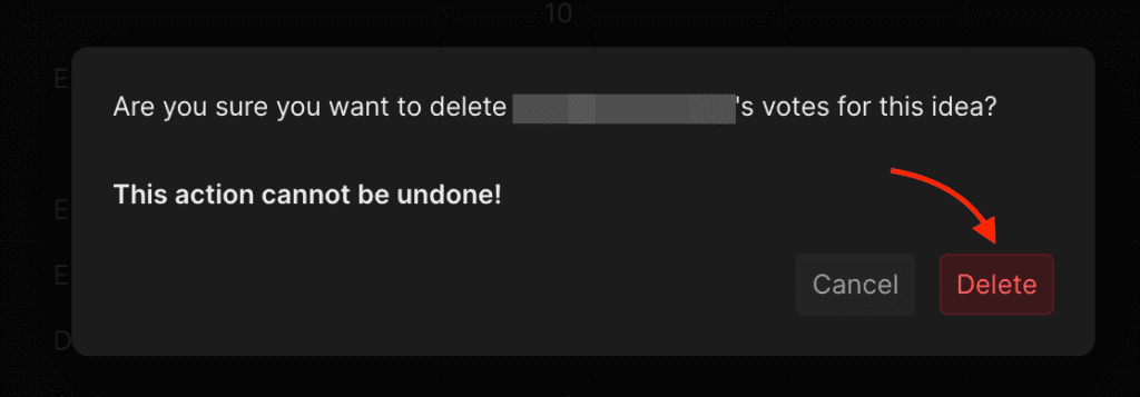 投票削除の確認ダイアログ