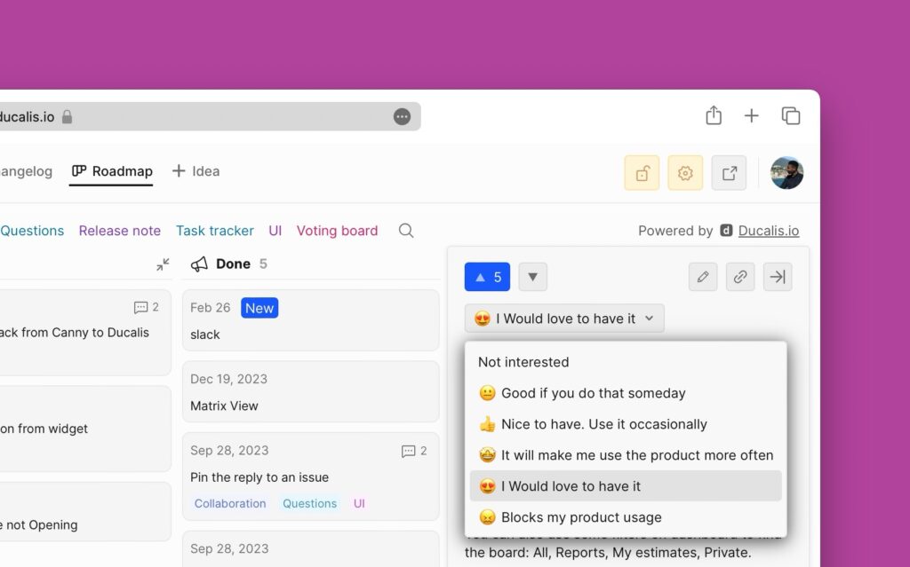 Abstimmende voten für Ideen