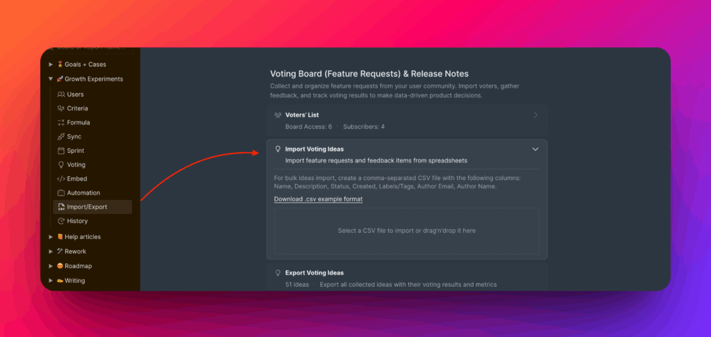CSV インポートオプション