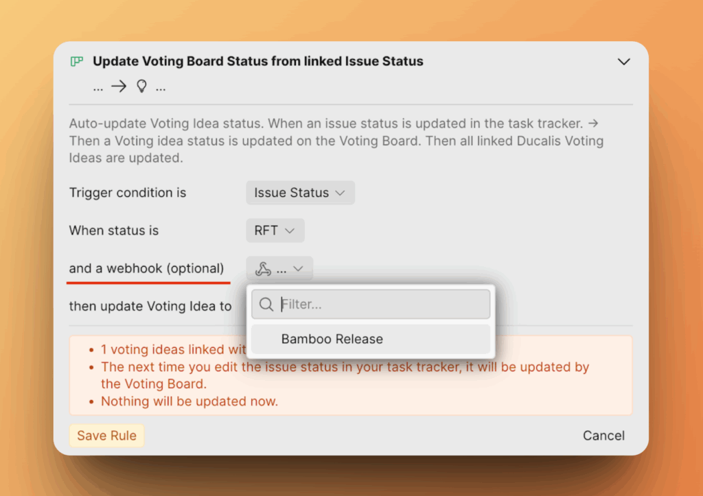 Einrichtung der Webhook-Bedingung