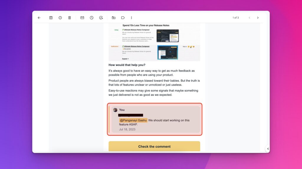 E-Mail-Benachrichtigung für Erwähnung