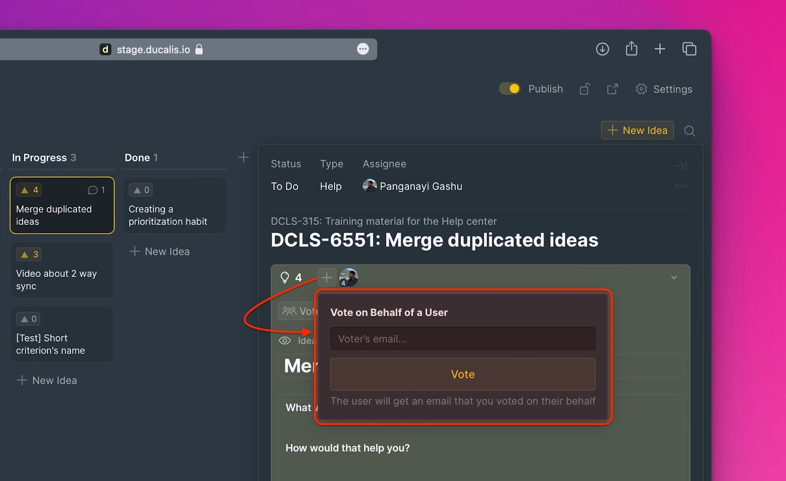 Stimme im Namen des Kunden hinzufügen