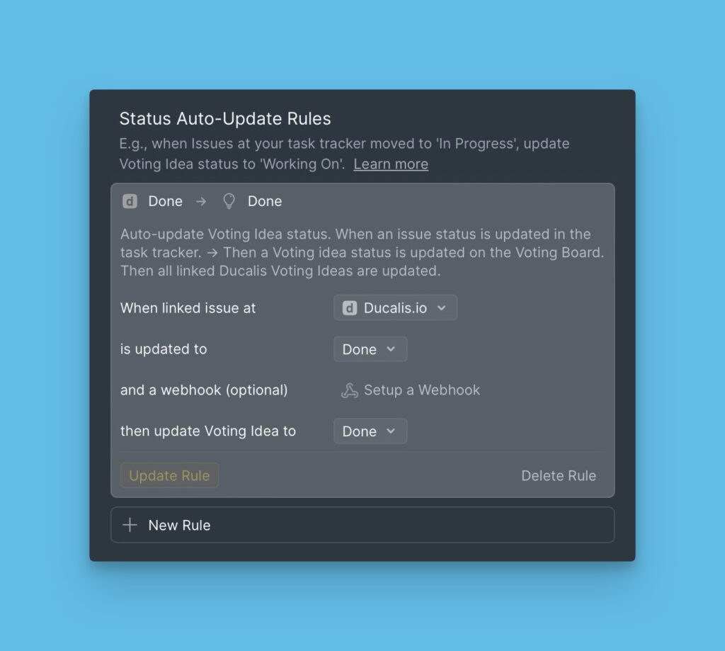Konfiguration der Regeln zur automatischen Statusaktualisierung
