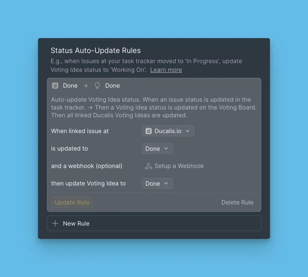 ステータス自動更新ルールの設定