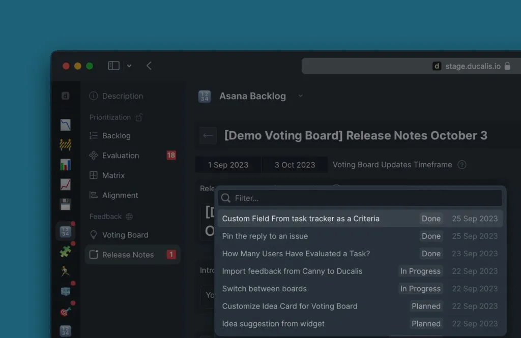 アイデア選択リスト
