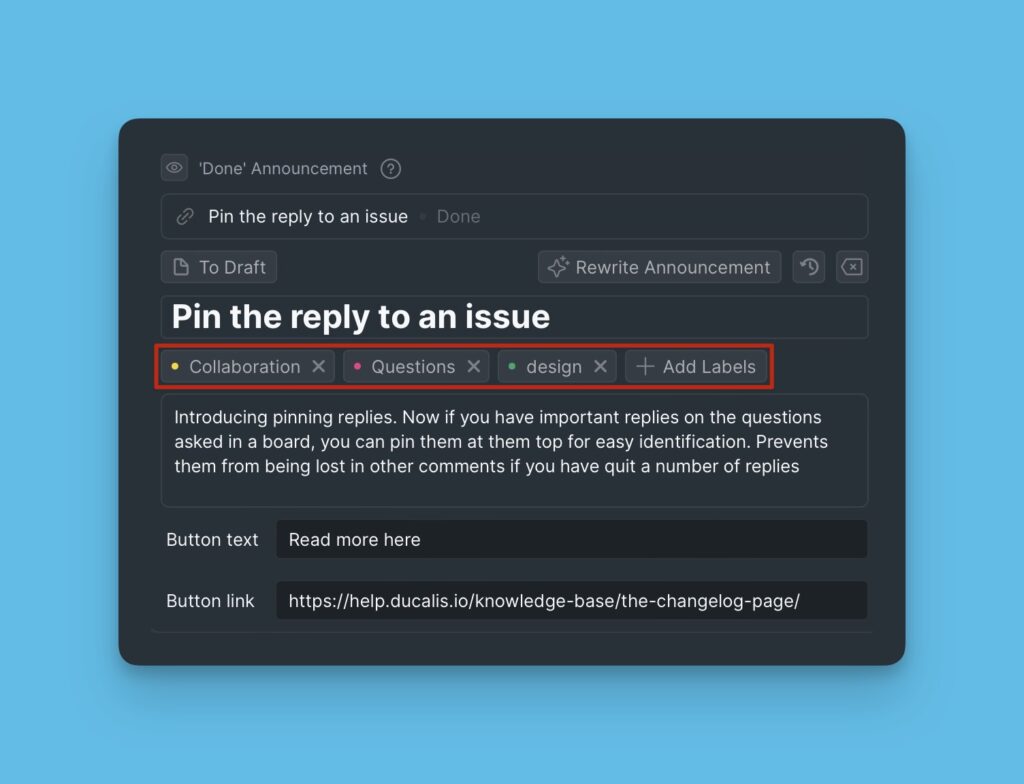 Labels-Konfiguration
