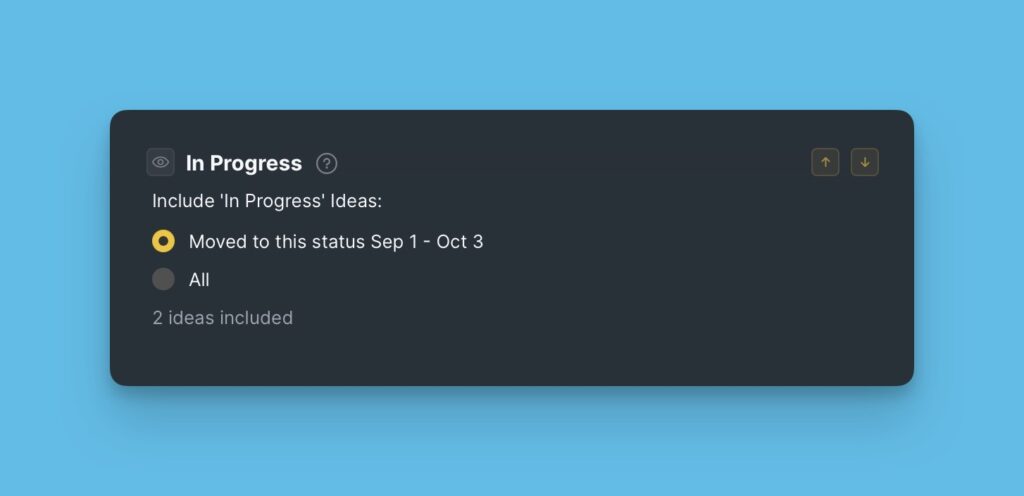 Ideen-Auswahloptionen