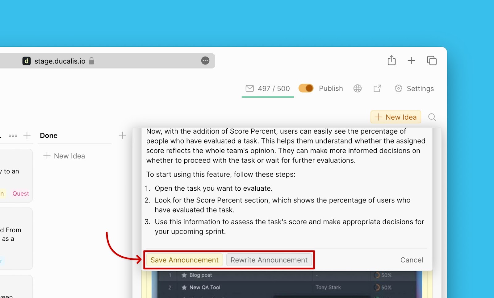 KI-generierte Ankündigung prüfen