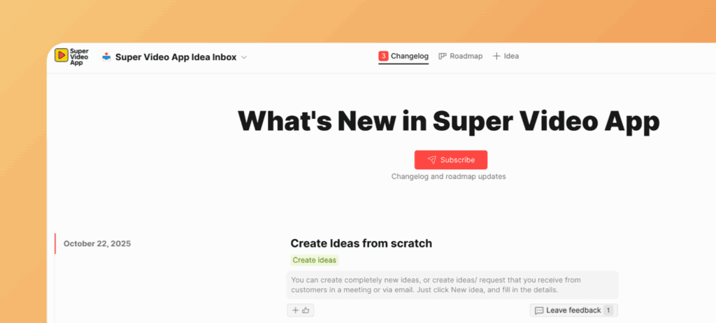 アナウンスなしで表示されたアイデア