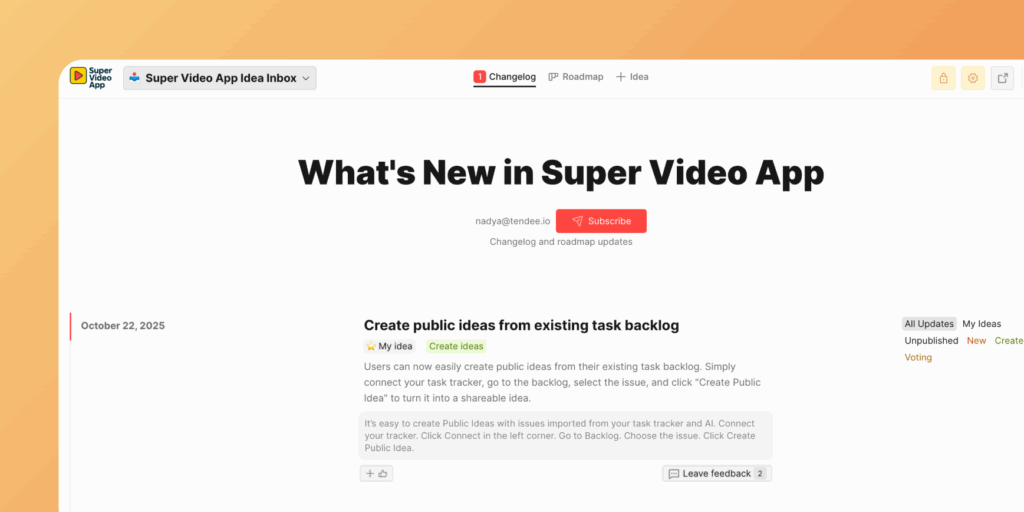チェンジログページに表示されたアナウンス