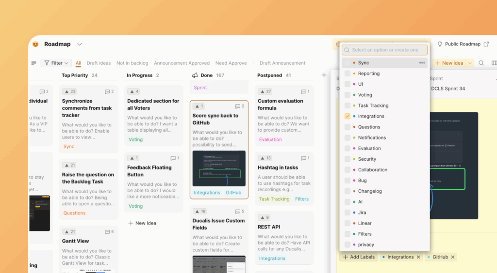 チェンジログエントリのラベル