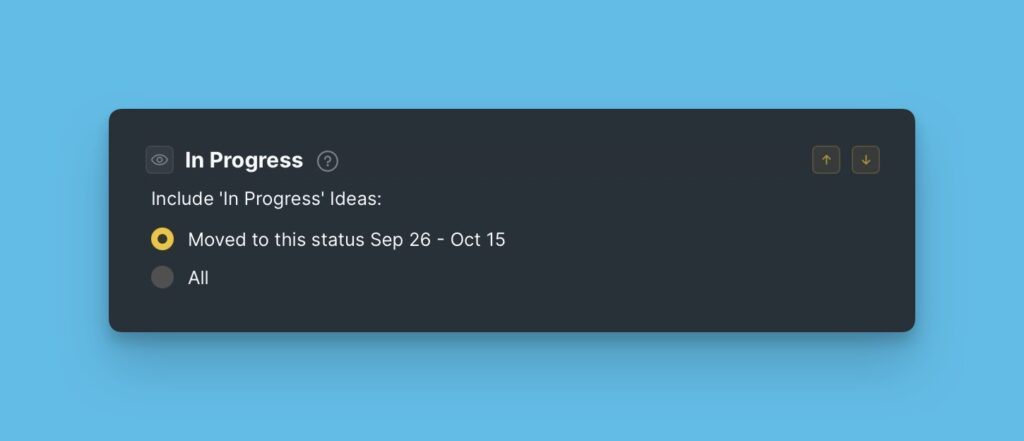 Optionen für einzubeziehende Ideen