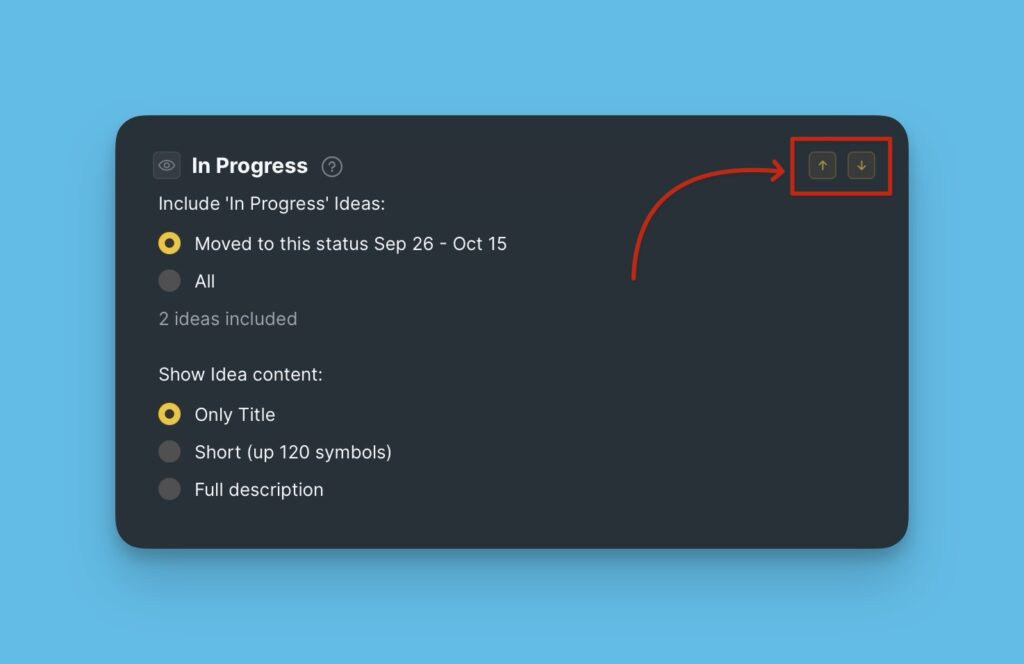 Steuerelemente zum Verschieben von Blöcken