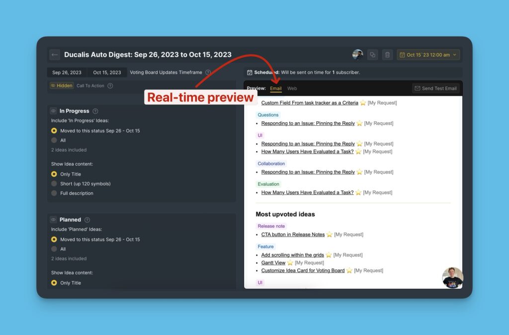 E-Mail-Vorschau-Panel