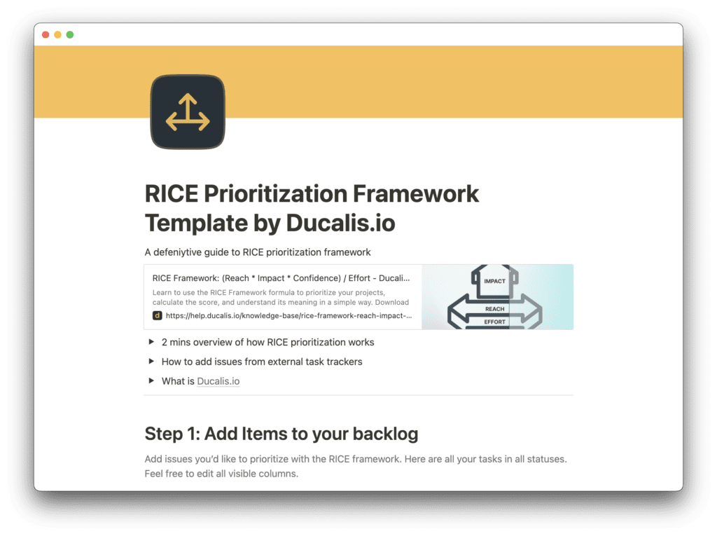 RICE-Framework für Notion