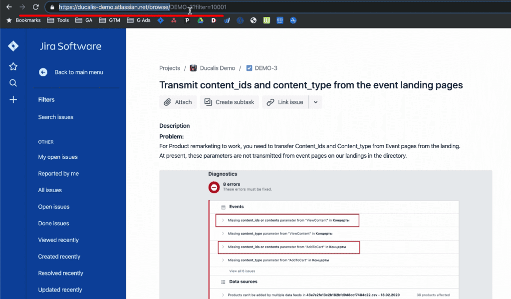 Jira-Domain-Link kopieren