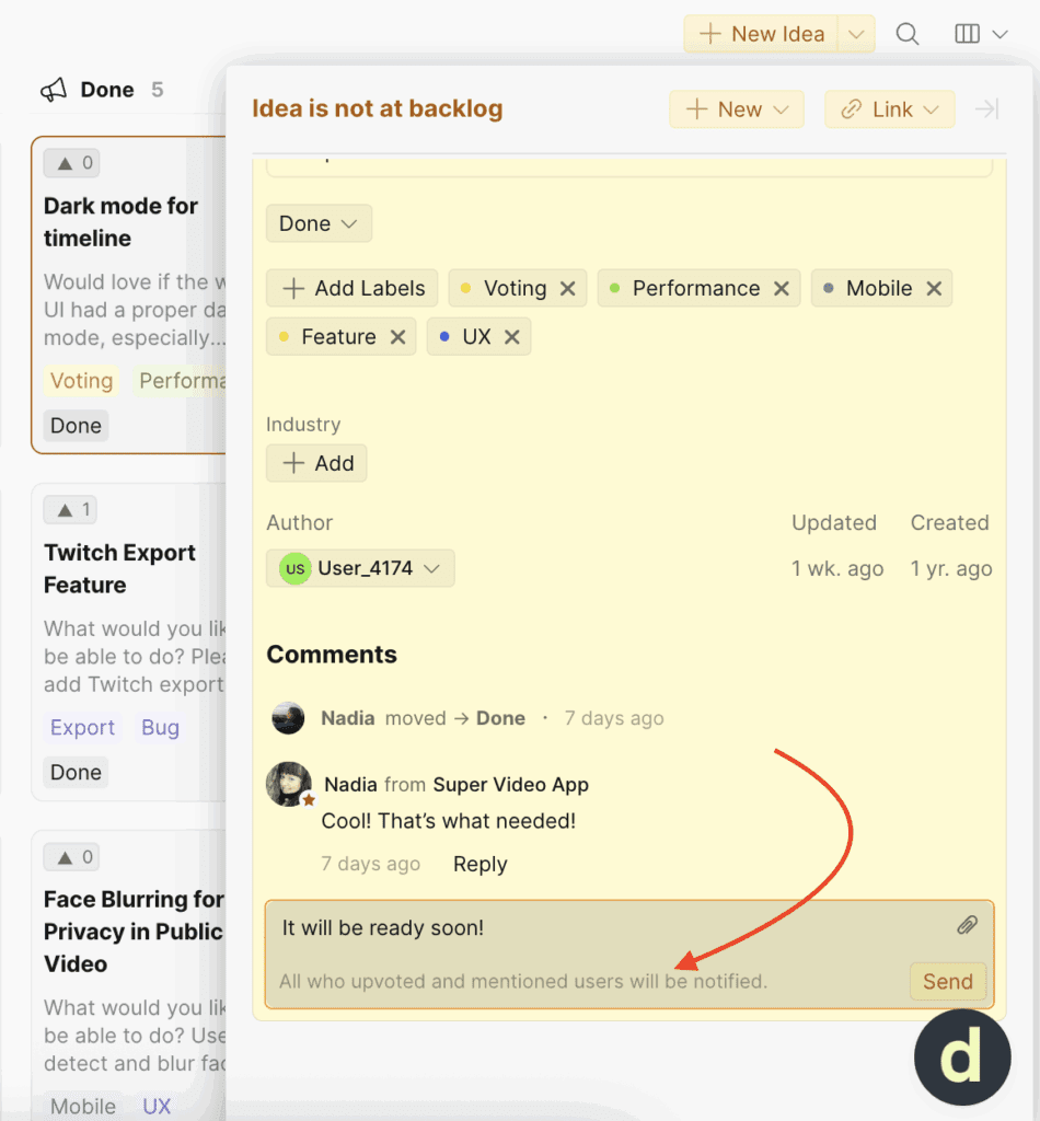 アイデアへのトップレベルコメント