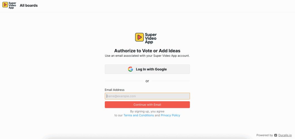 非公開投票ボードのサインイン画面