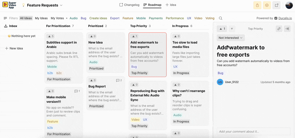 Removing a vote from an idea