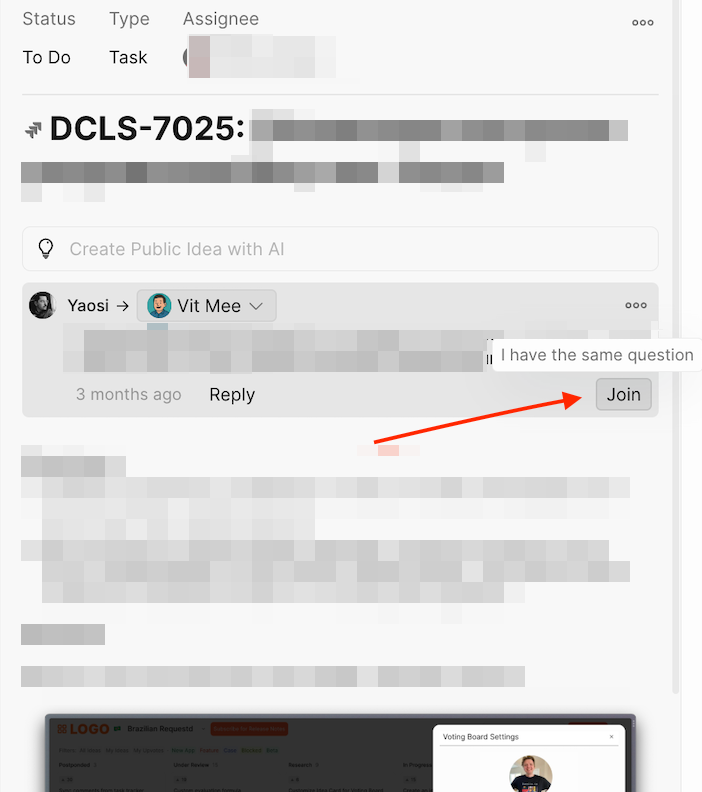 Discussion thread with replies
