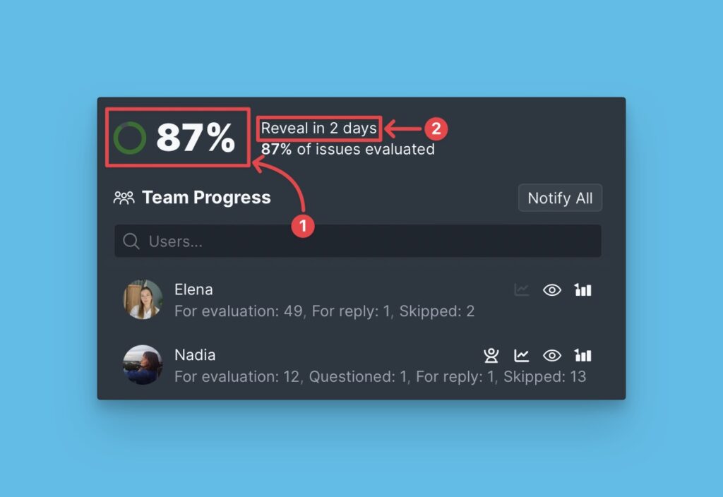 Sprint-Meilensteine zeigen Reveal- und Final-Daten