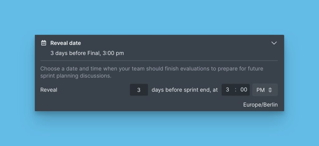 Konfiguration des Reveal-Datums