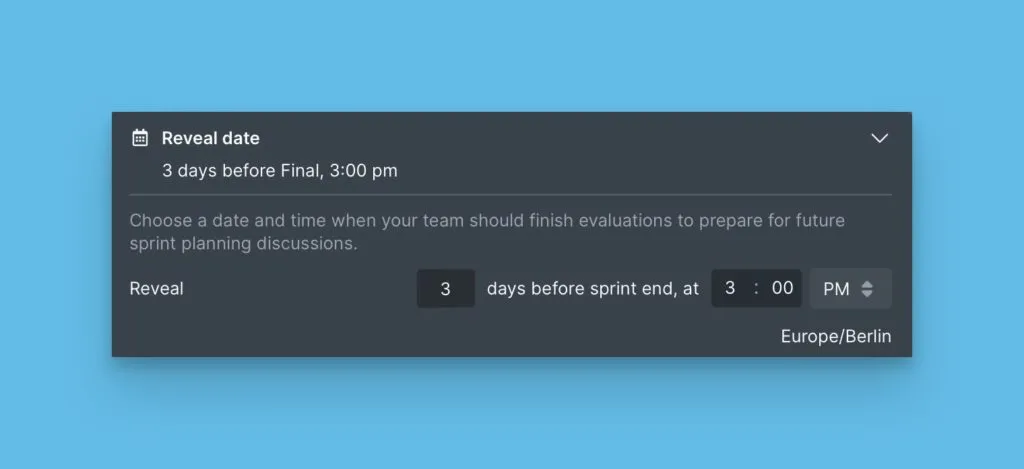 Reveal date configuration
