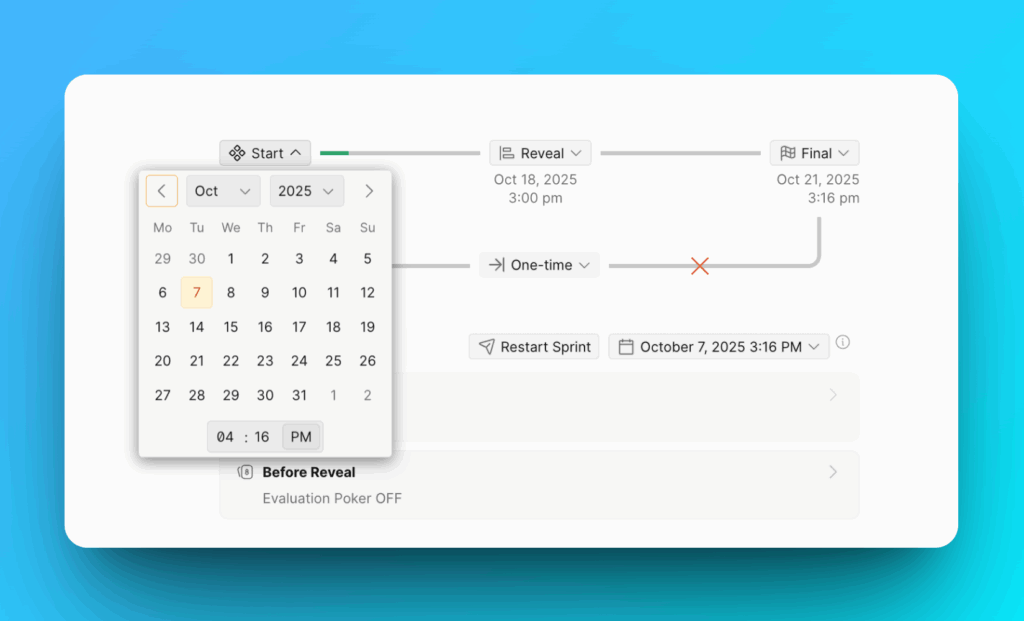 Manual milestone date selection