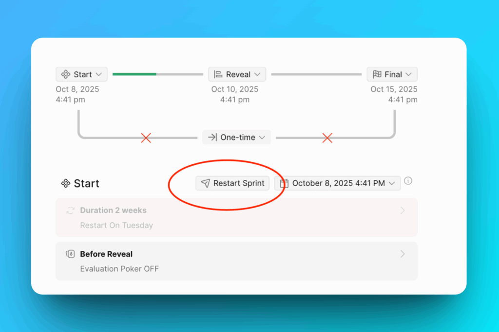 Restart Sprint button