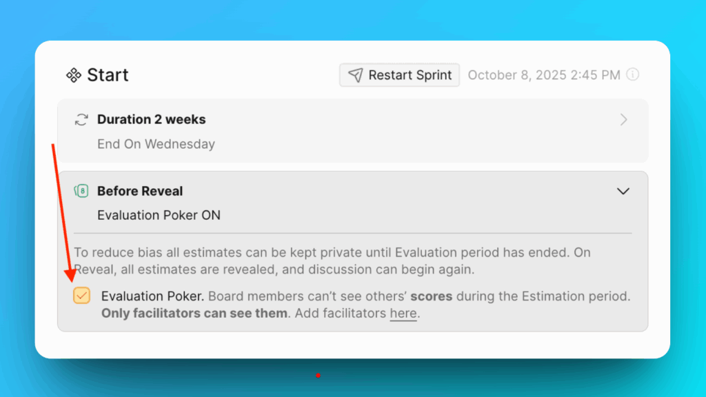 Scrum Poker mode toggle