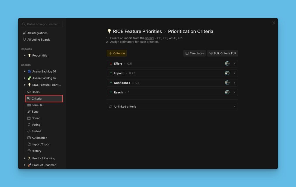 Pre-set prioritization framework