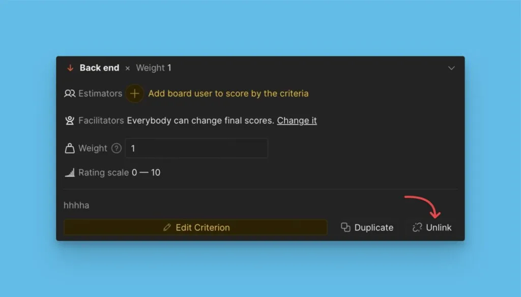 基準のリンク解除