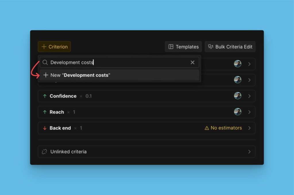 Create new criterion
