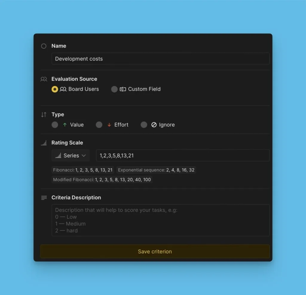 基準プロパティの設定