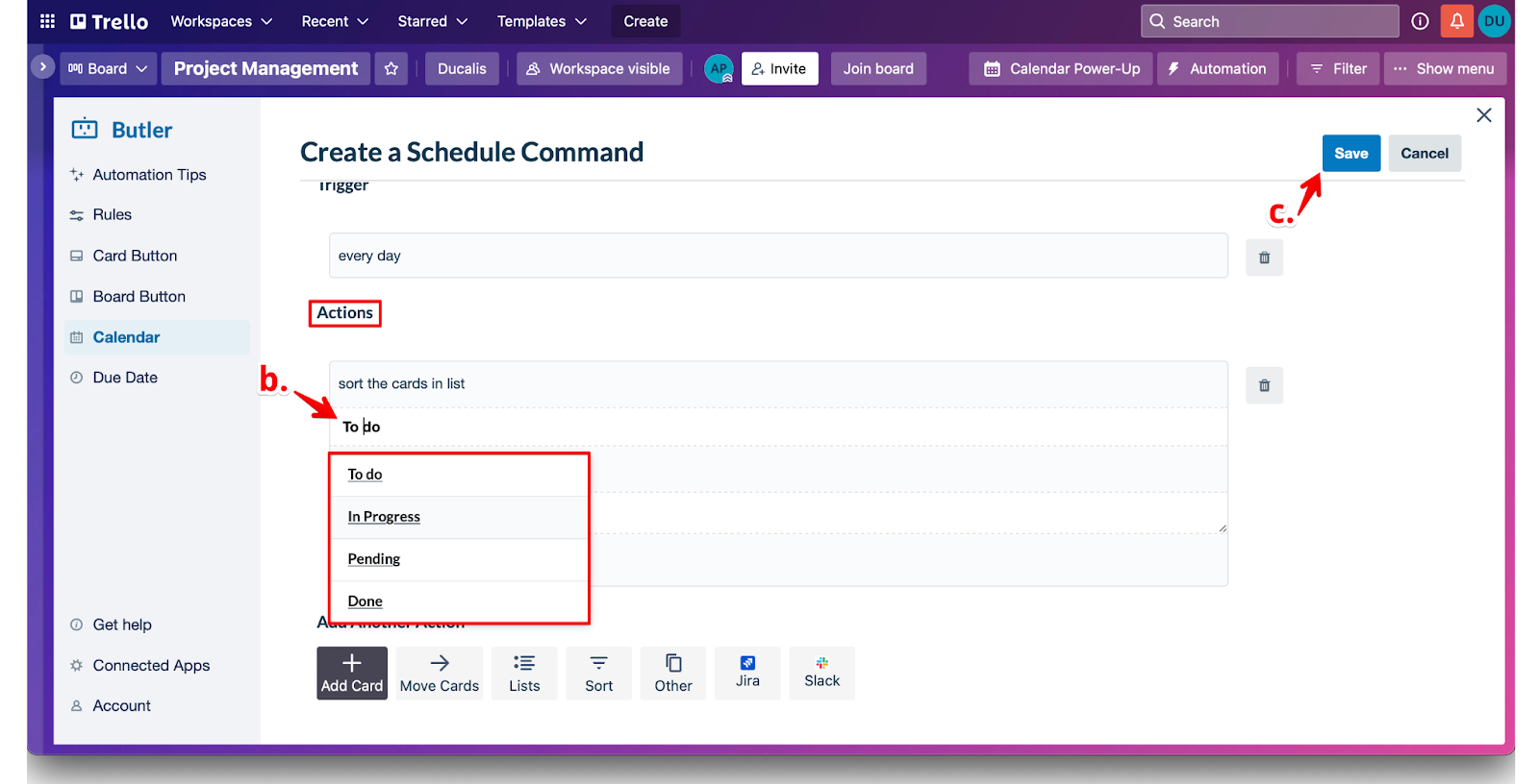 コピーしたオートメーションの保存