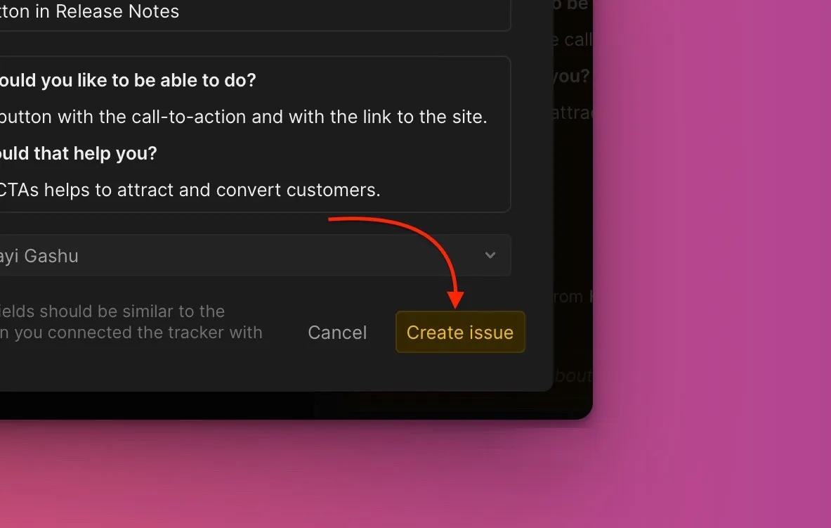 製品と Trello の両方で課題が作成されました