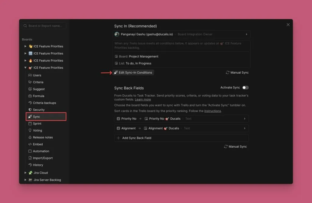 同期条件を編集ボタン