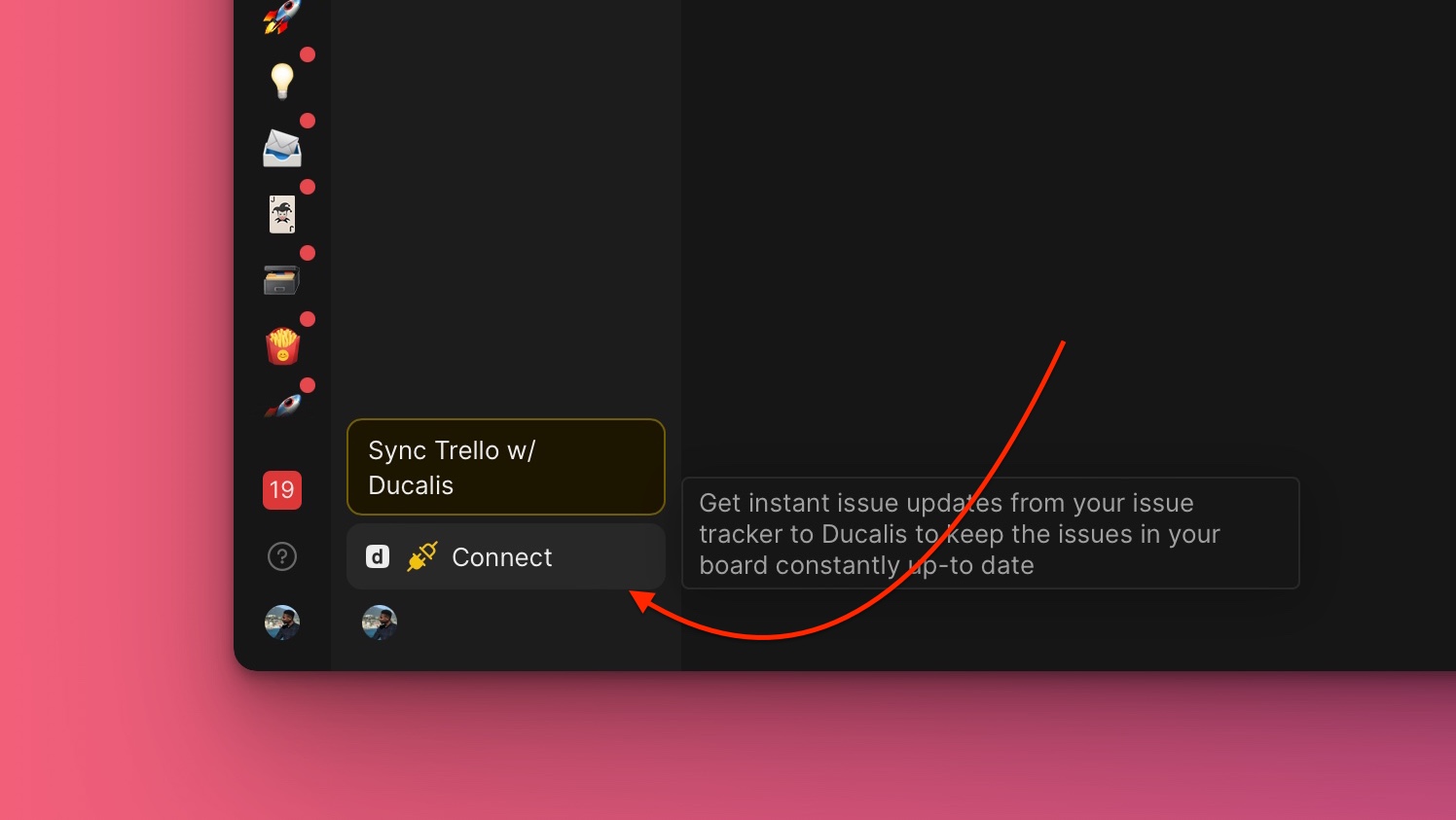 Connect-Schaltfläche für Zugriff auf Sync-Einstellungen