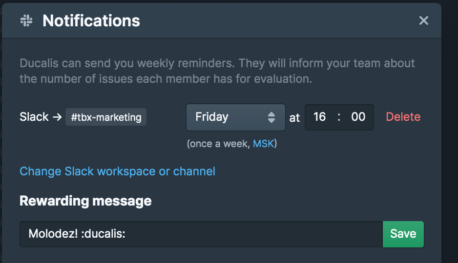 Automatic reminder settings