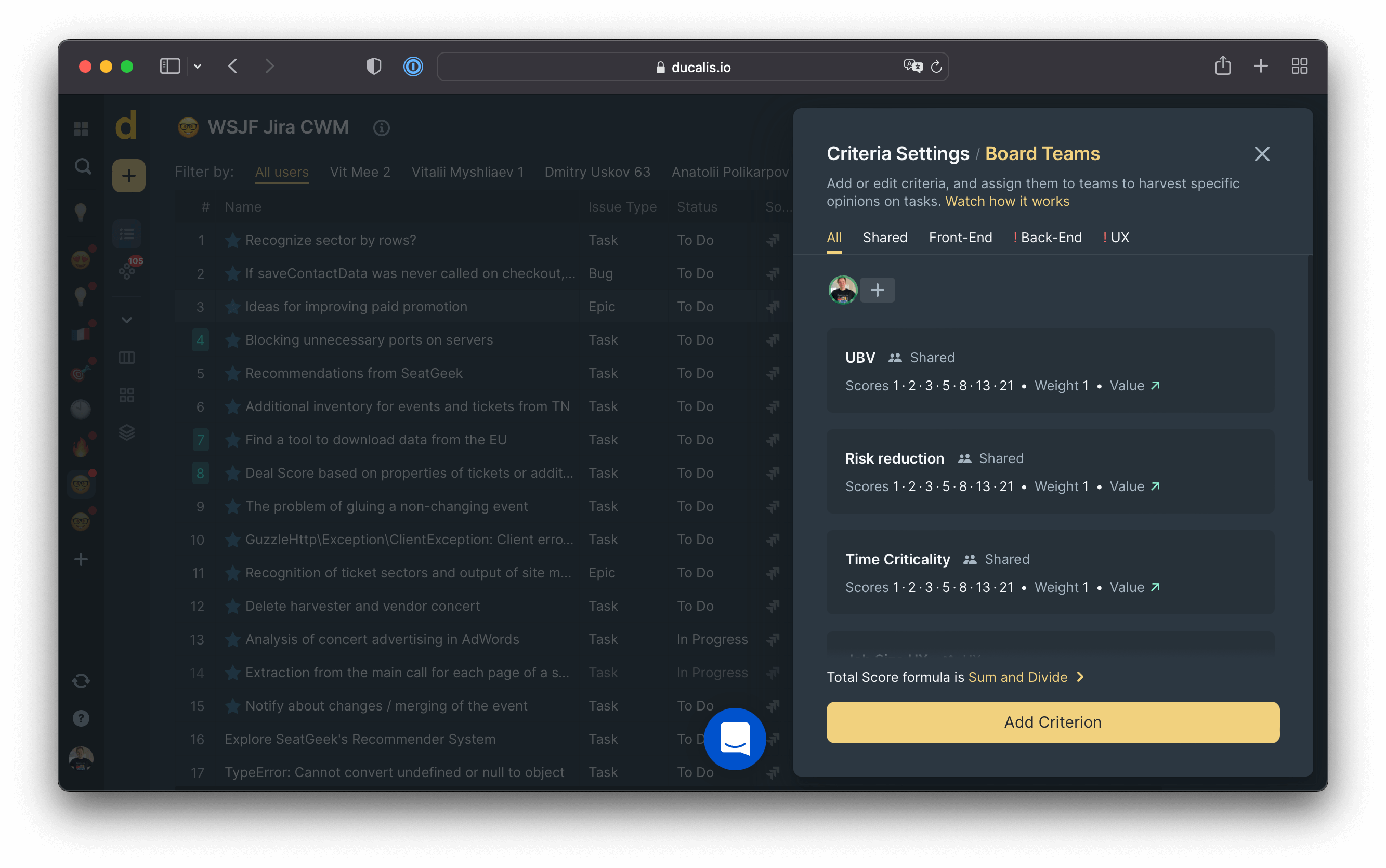 Combine multiple Criteria into a prioritization framework