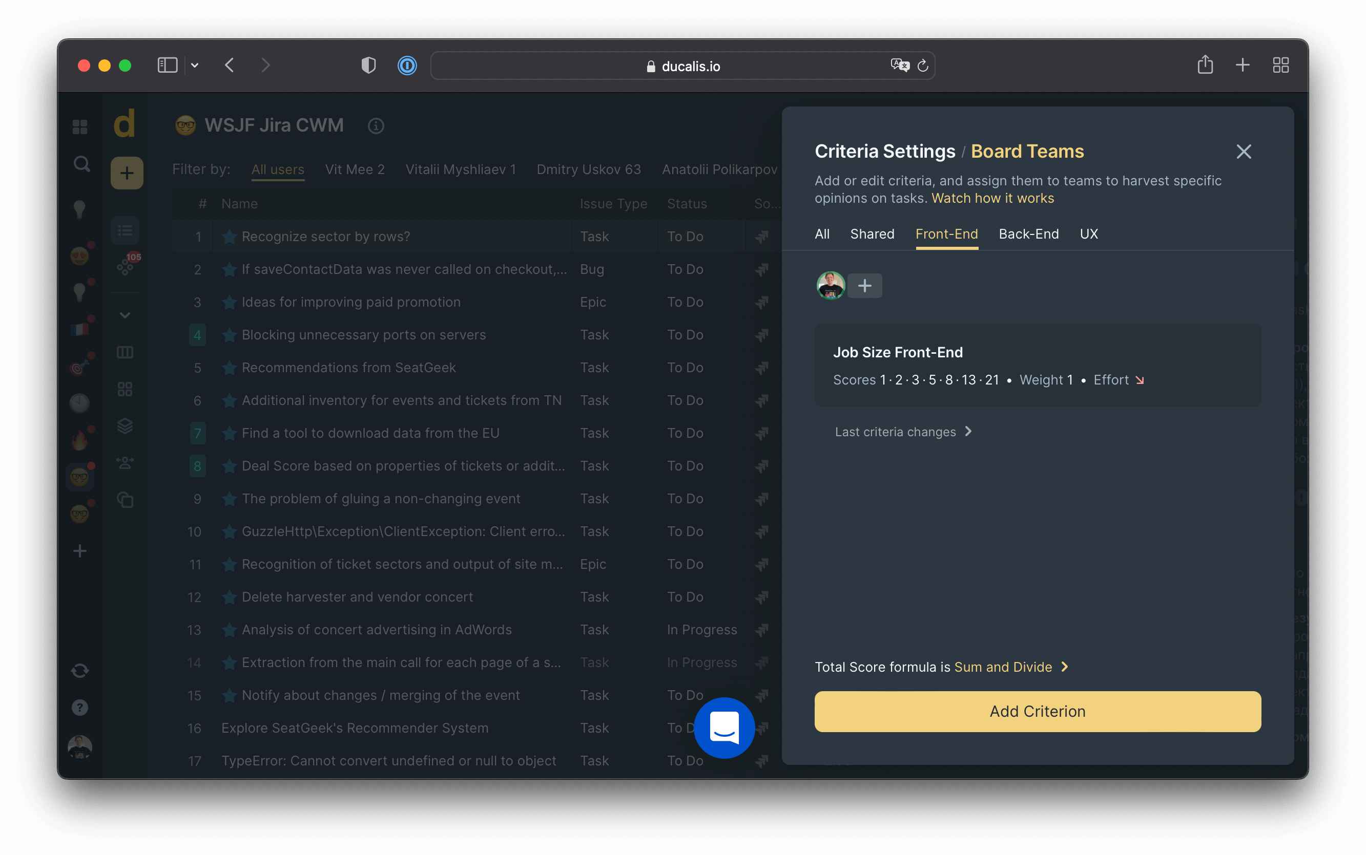 Role-specific prioritization Criteria