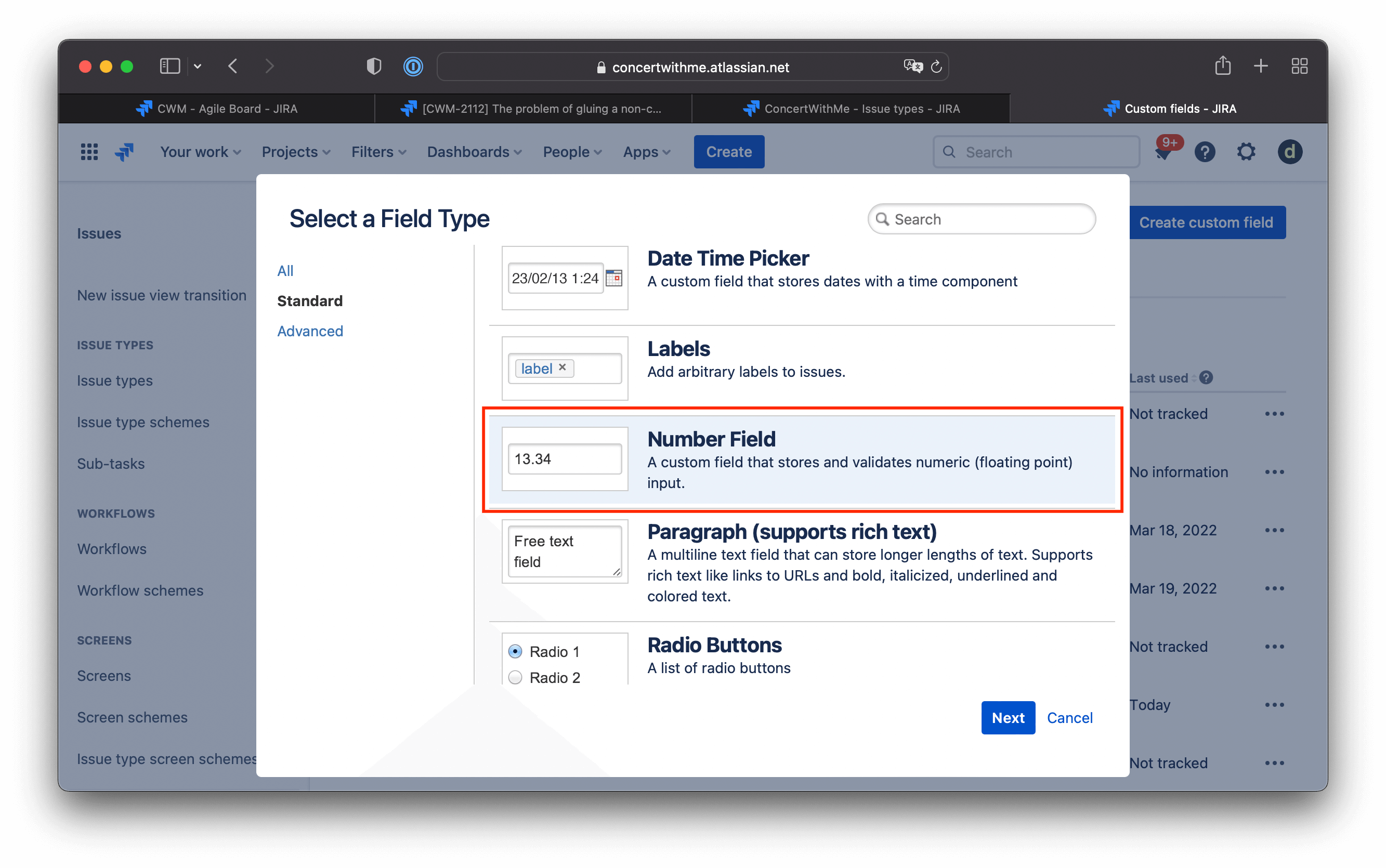 Jira Number Custom Field