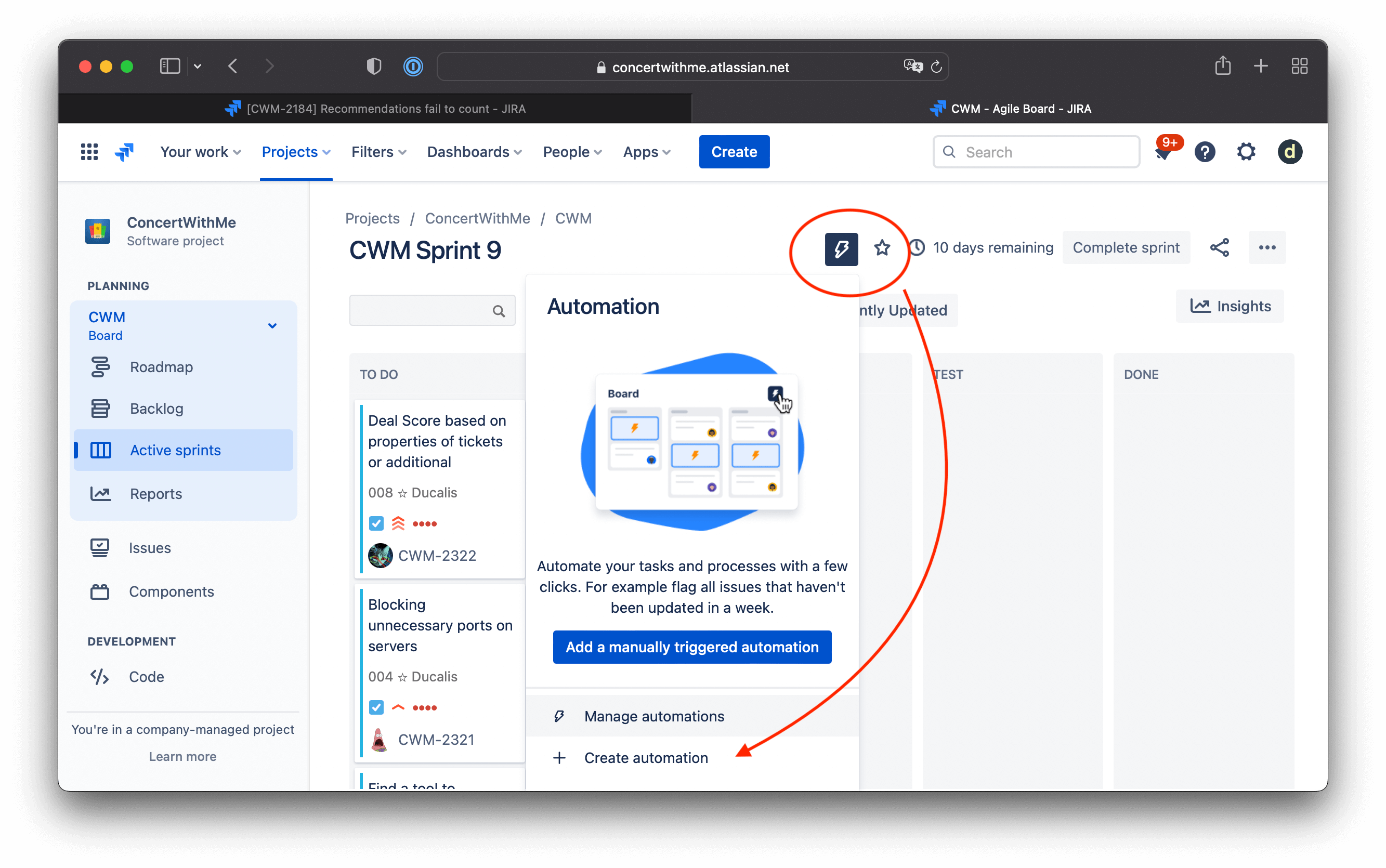 Enable Jira Automation
