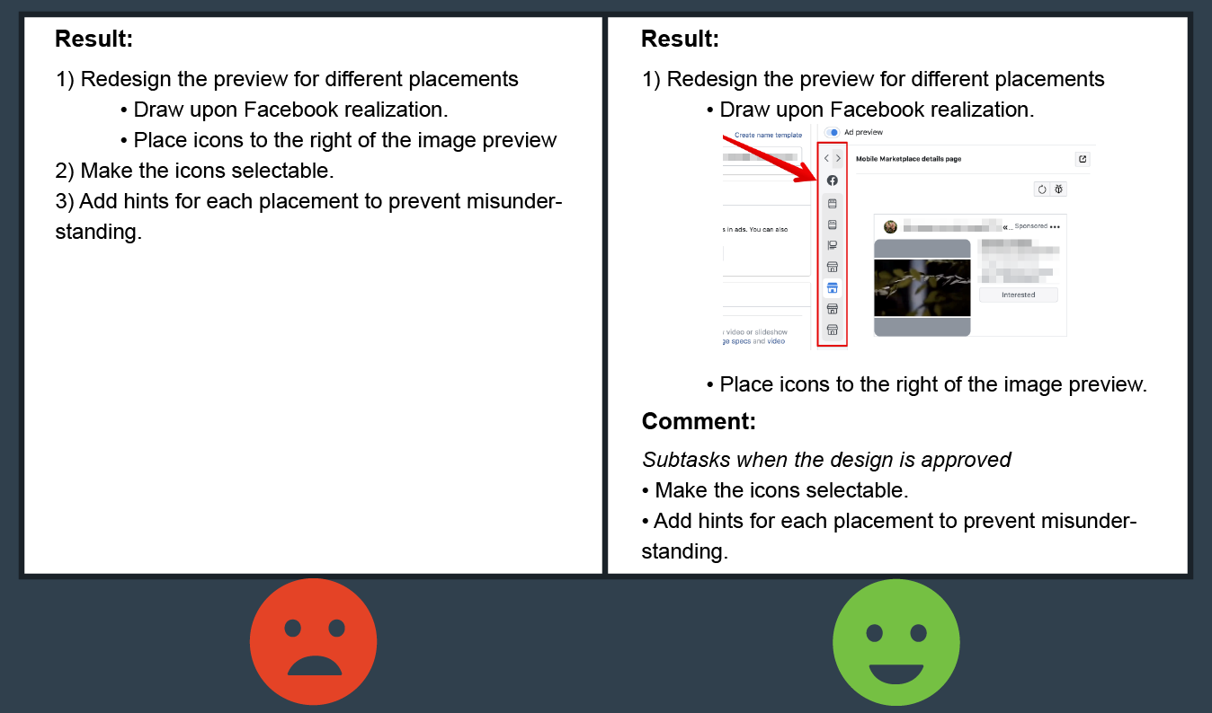 サブタスクに分割された課題の例