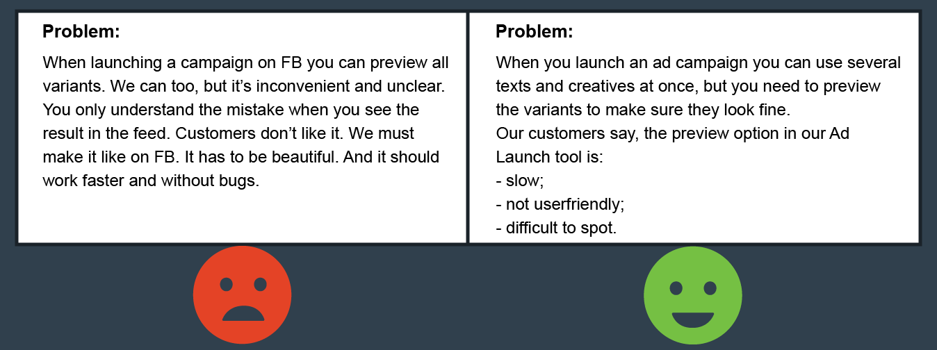 明確で簡潔な問題定義の例